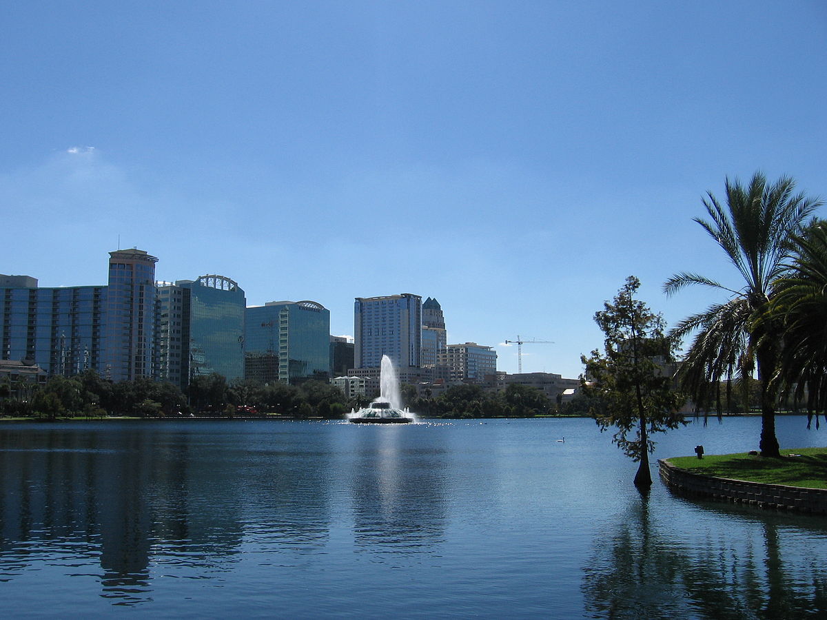 Beautiful View Of Lake Eola Park, Orlando, Florida