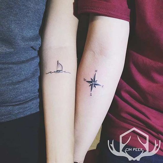 16+ Best Couple Travel Tattoo Ideas & Designs