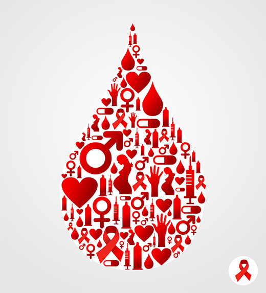 Drop Silhouette Made With AIDS Icons picture