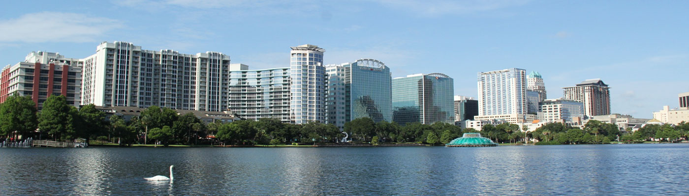 Eola Lake, Orlando, Florida Panoramic View