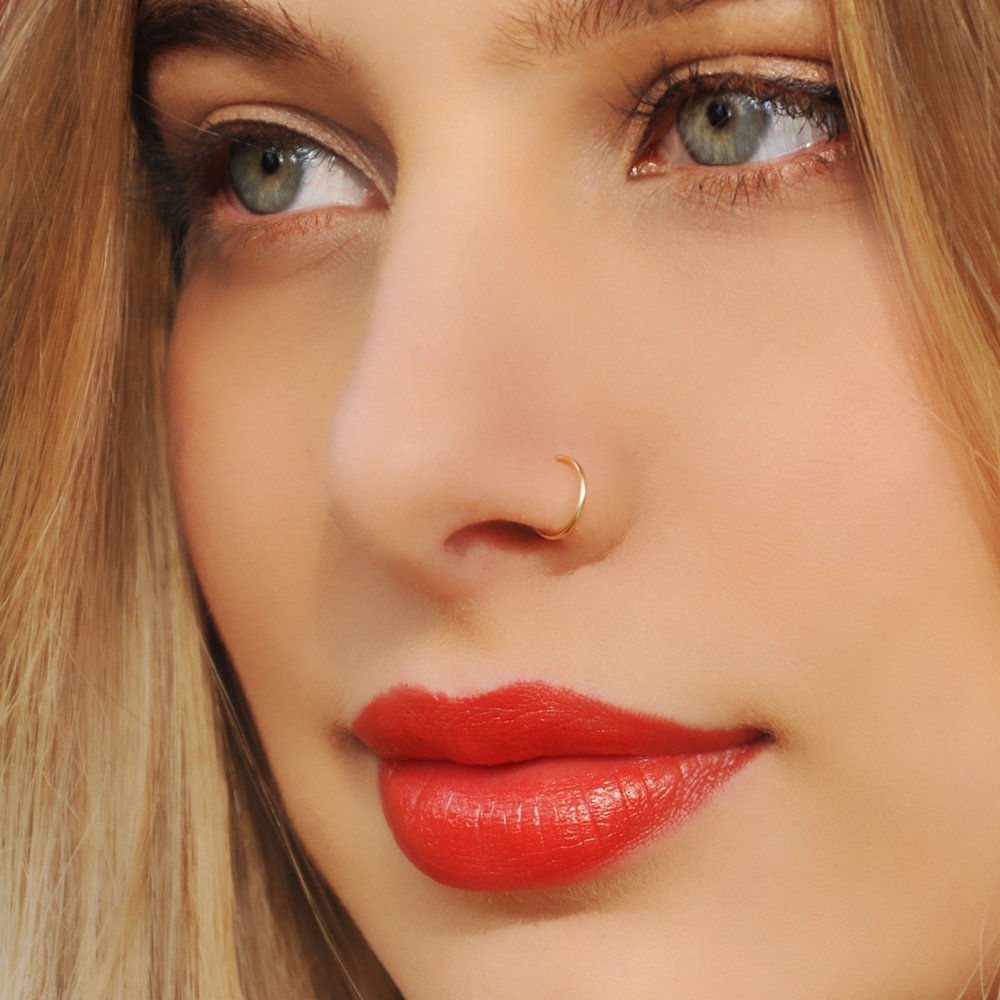 Gold Nose Ring Nostril Piercing For Girls