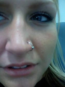 Nostril Piercing With Ball Closure Nose Ring