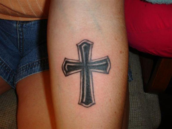 Simple & Small Cross Tattoo on Forearm