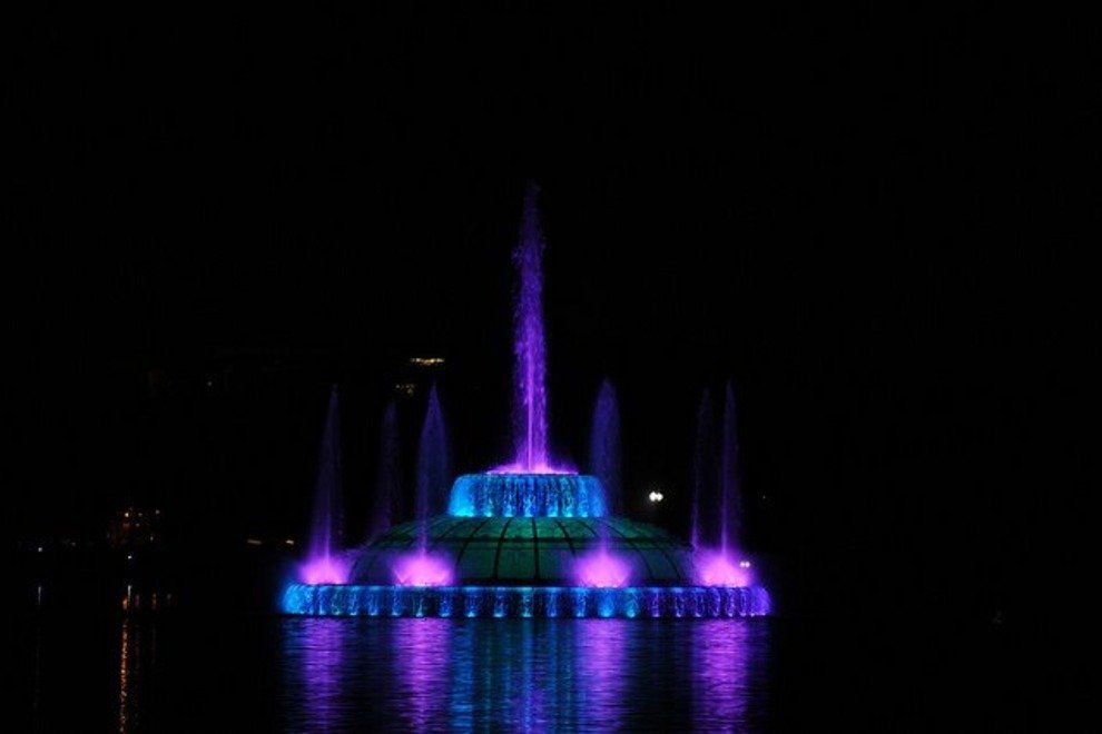 Wonderful View Of Lake Eola Fountain At Night