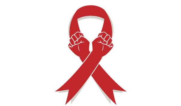 World Aids Day red fight hand ribbon image