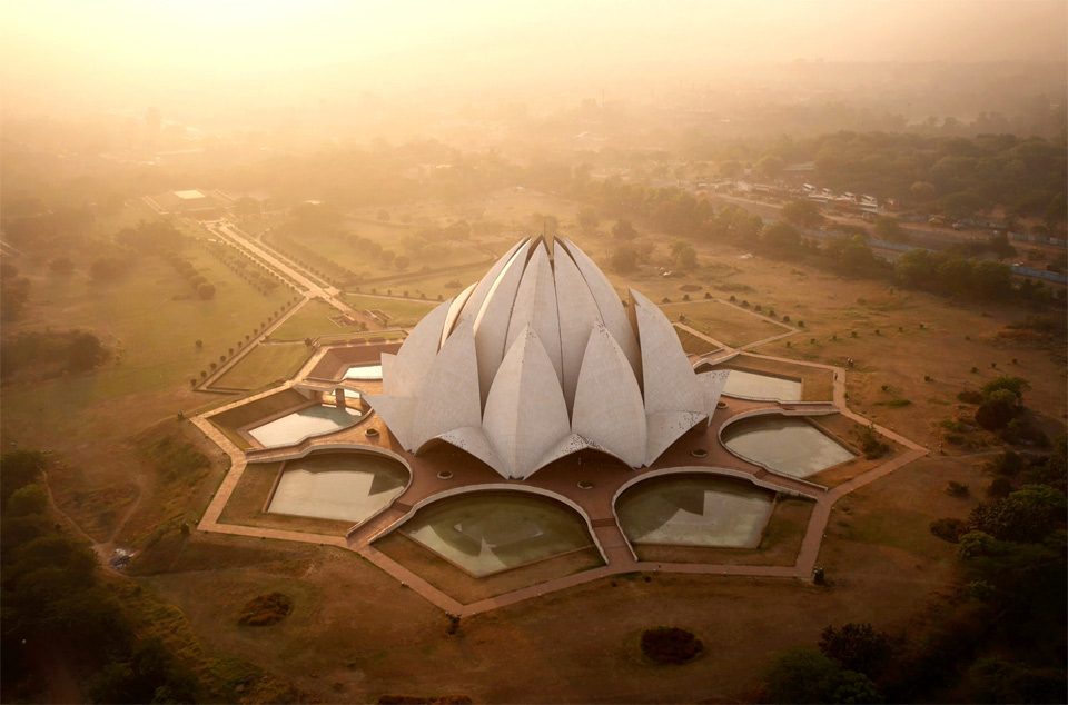 Adorable Aerial View Of The Lotus Temple