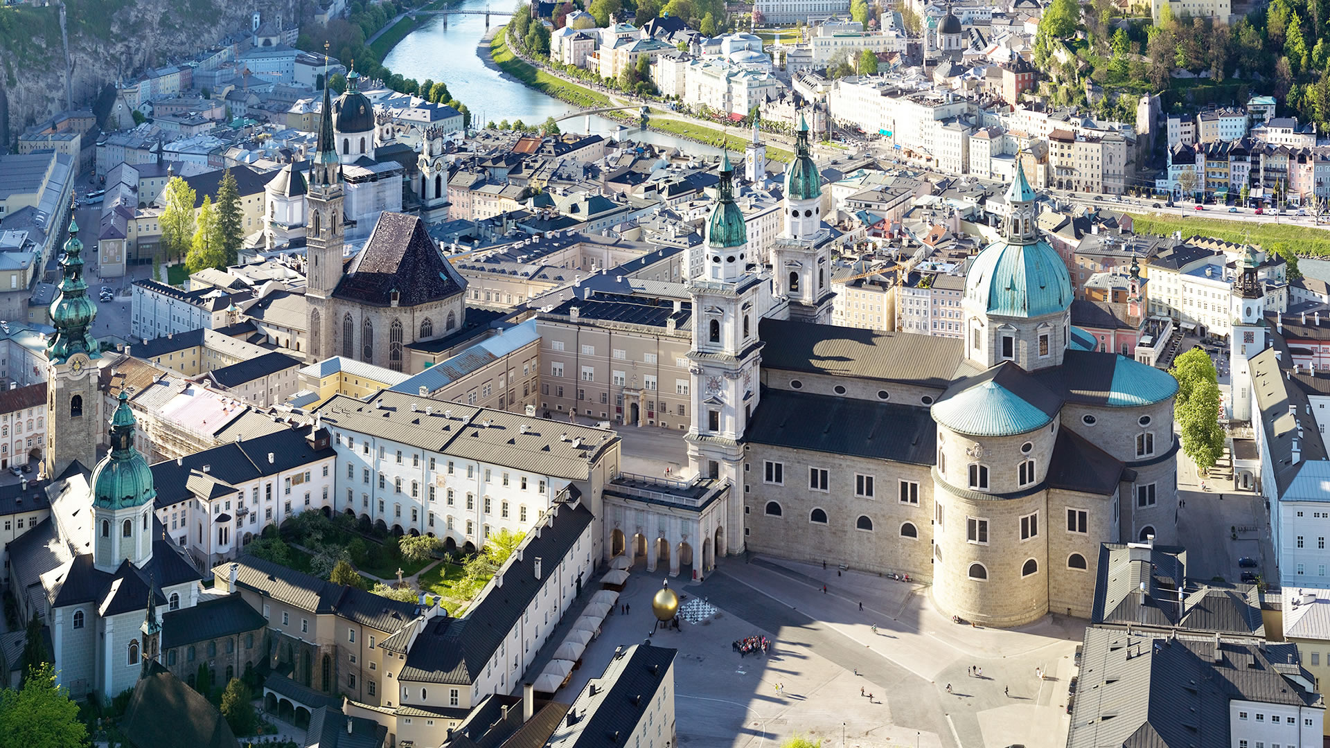 Adorable Aerial View Of The Salzburger Dom