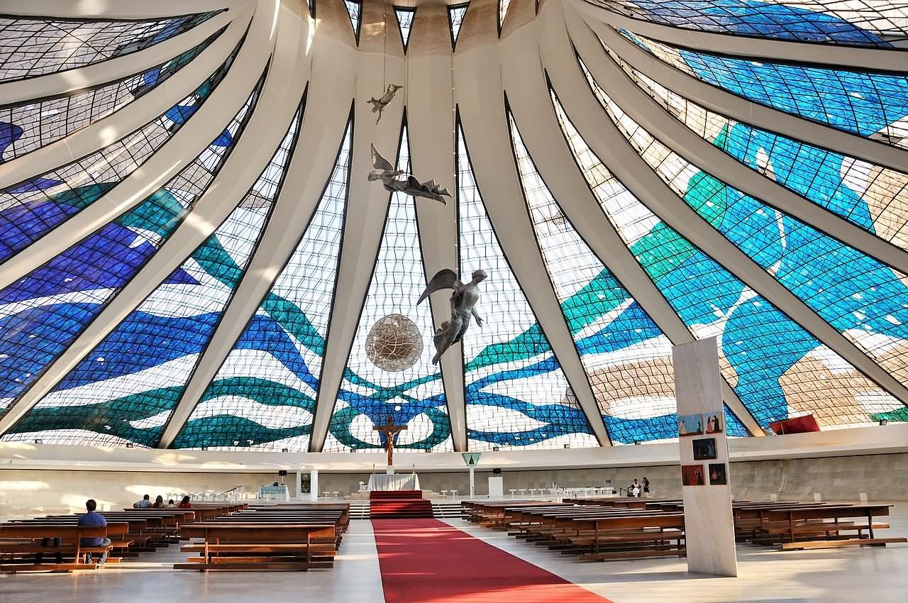 Adorable Interior View Of The Cathedral of Brasília