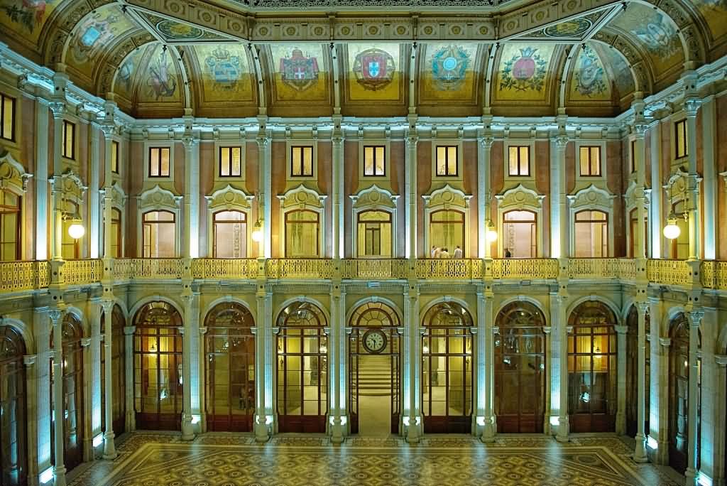 Adorable Interior View Of The Palácio da Bolsa In Porto