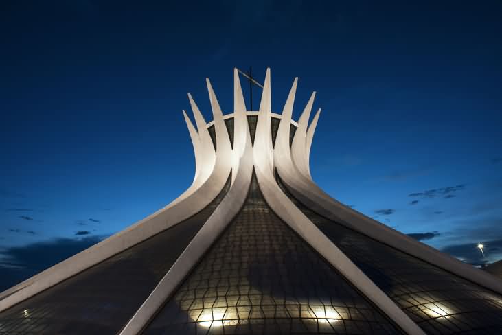 Adorable View Of The Cathedral of Brasília At Night