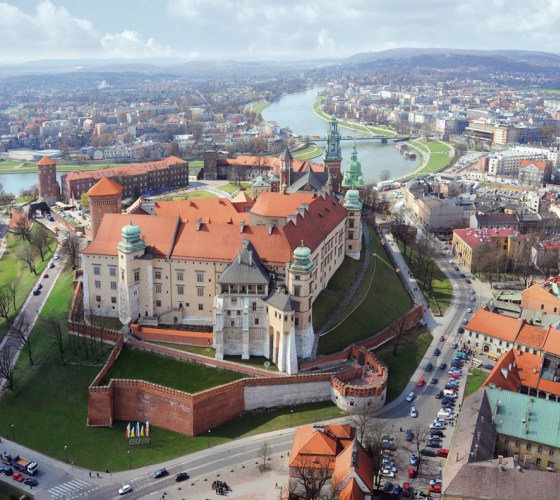Aerial View Of The Wawel Castle In Krakow