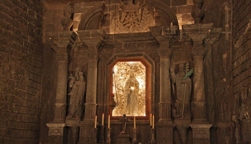 Altar chapel Of Saint Kinga Inside The Wieliczka Salt Mine In Poland