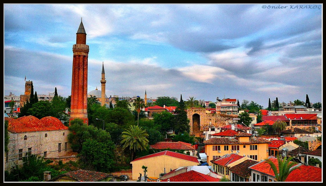 Amazing Scenary Of Yivli Minare Mosque And City