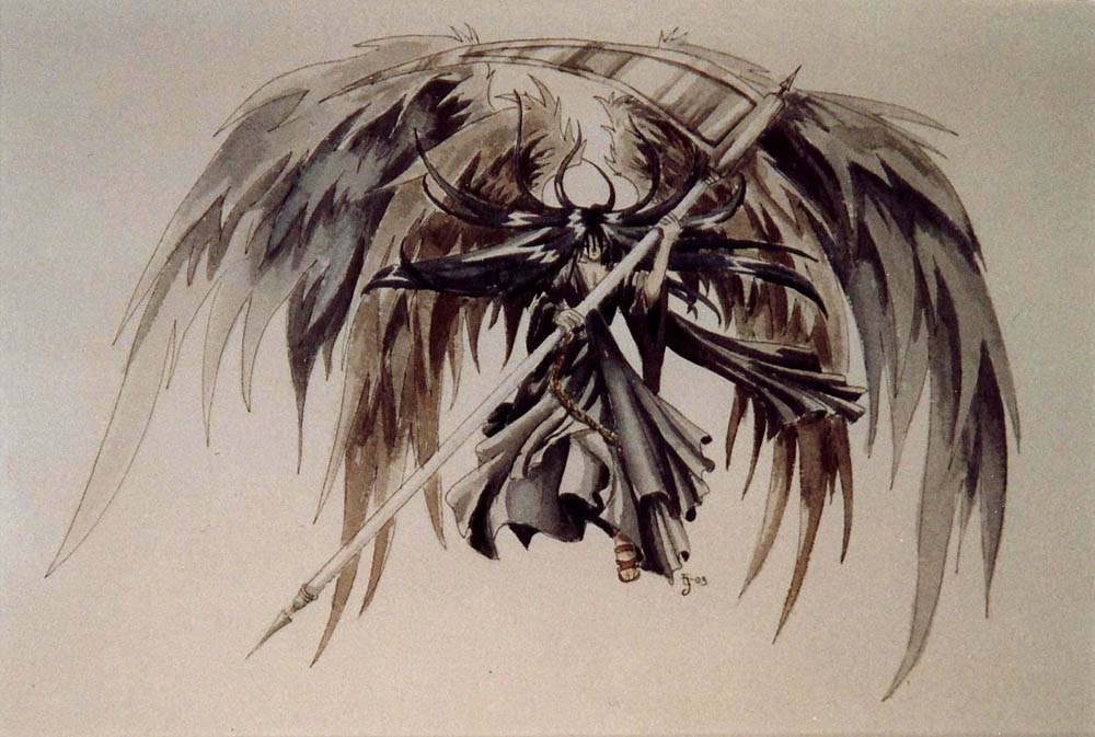 Amazing Shaded Flying Angel Of Death Tattoo Design By Erikor on DeviantArt
