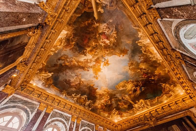 Beautiful Ceiling Inside The Palace of Versailles