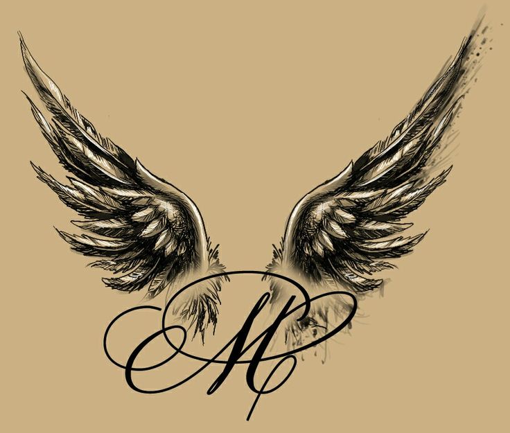 Beautiful Stylish Angel Wings Tattoo Design