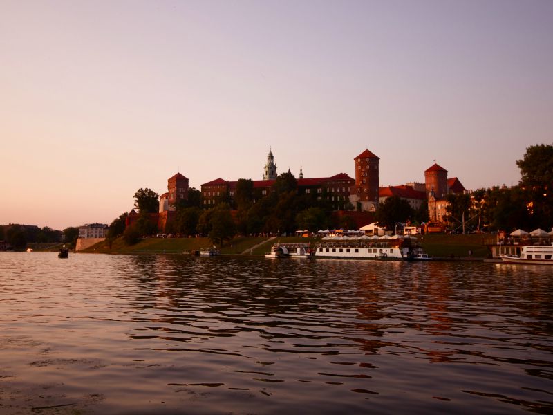 Beautiful Wawel Castle As Seen Across The Wisla River