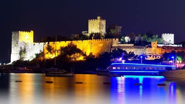 Bodrum Castle Lit Up At Night