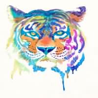 Colourful Tiger tattoo