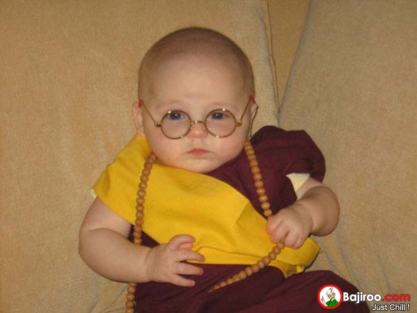 Cute kid Wearing Buddha Costume Funny Picture