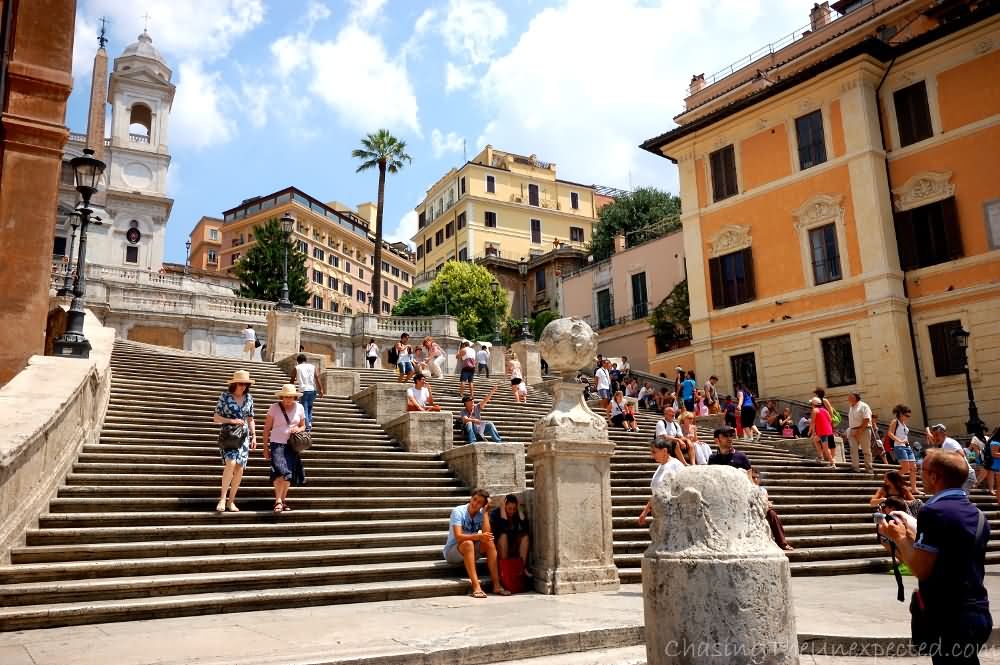 Enjoying The Spanish Steps In Rome