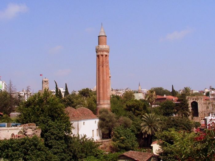 Far View Of The Yivli Minare Mosque In Antalaya, Turkey