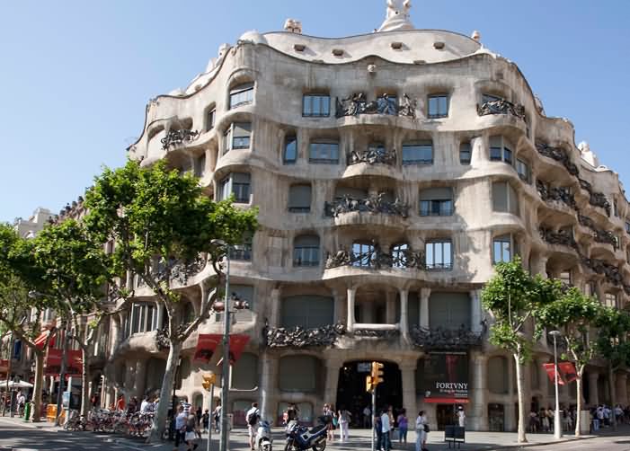 Front View of The La Pedrera In Barcelona