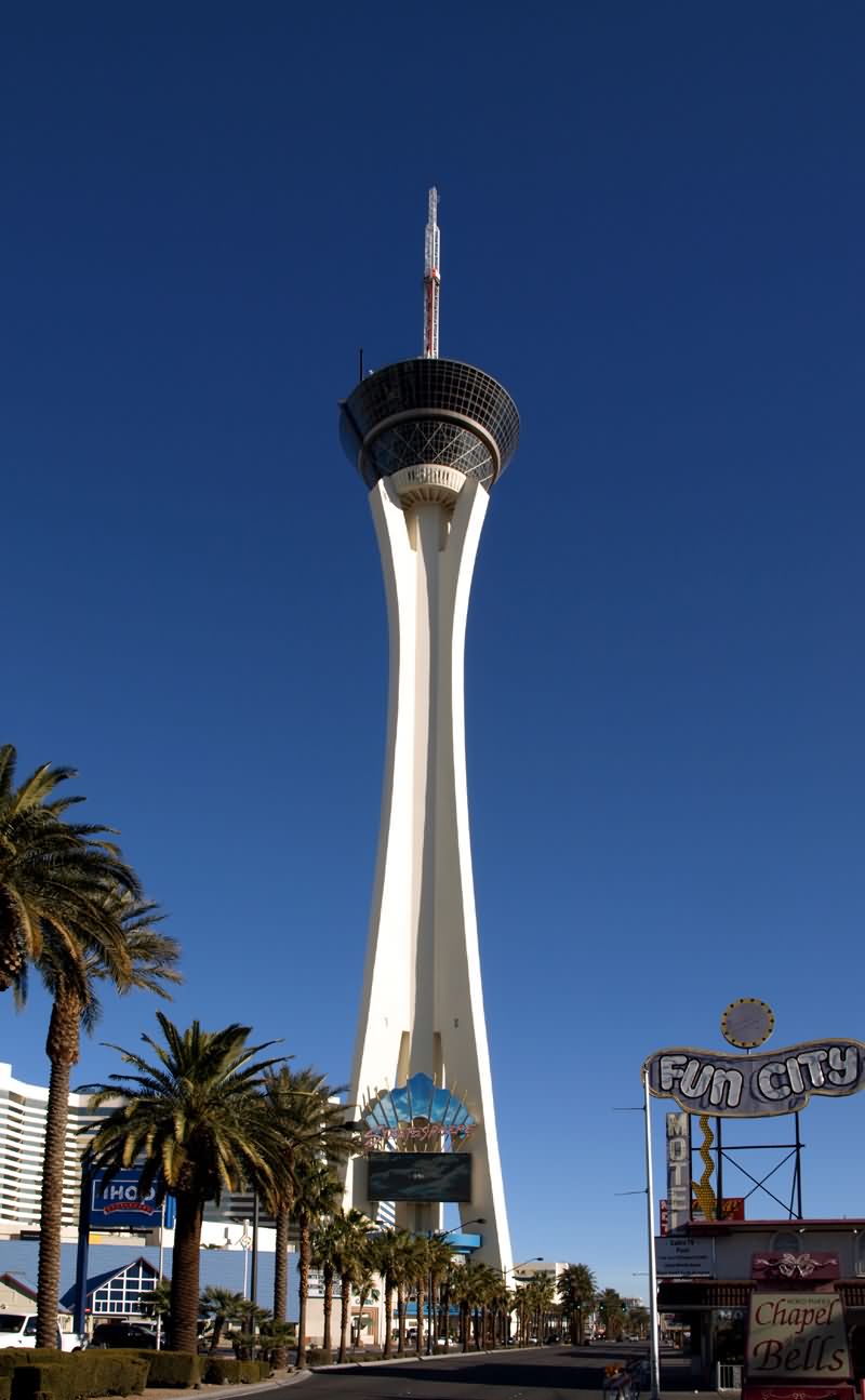 Full View Of The Stratosphere Tower In Las Vegas