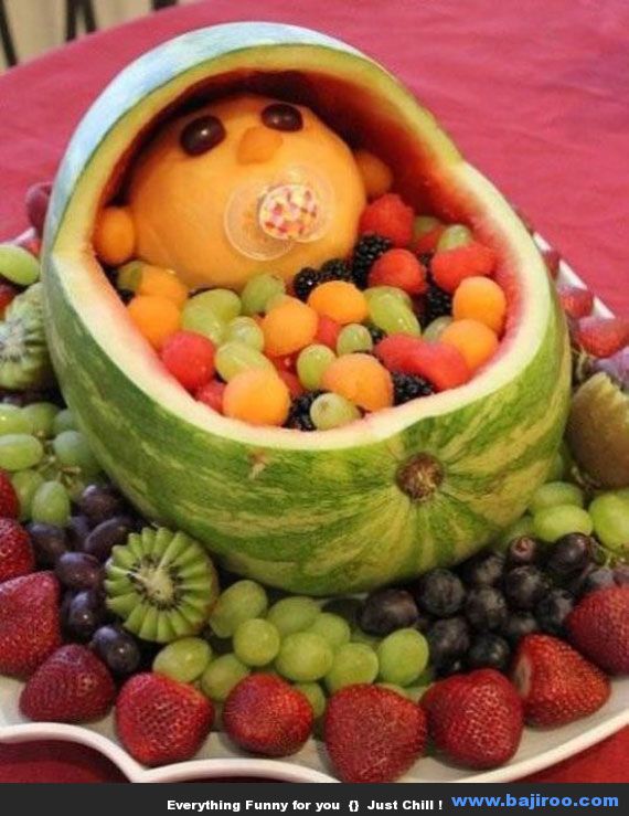 Funny Baby In Basket Funny Fruits Food Picture