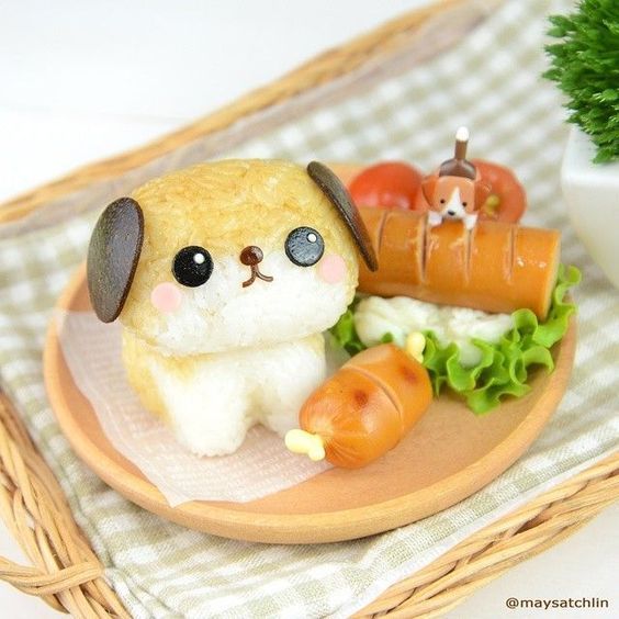 Funny Cute Puppy Buns Food