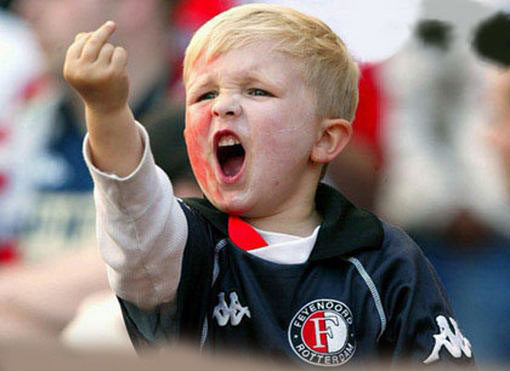 Funny Naughty Kid Showing Middle Finger