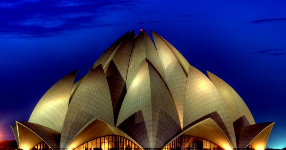Incredible View Of The Lotus Temple In New Delhi