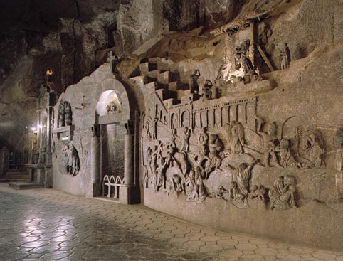 Incredible Wall Carving Inside The Wieliczka Salt Mine