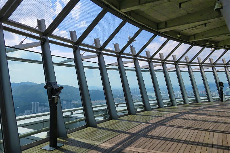 Interior View Of The Observation Deck Of Macau Tower