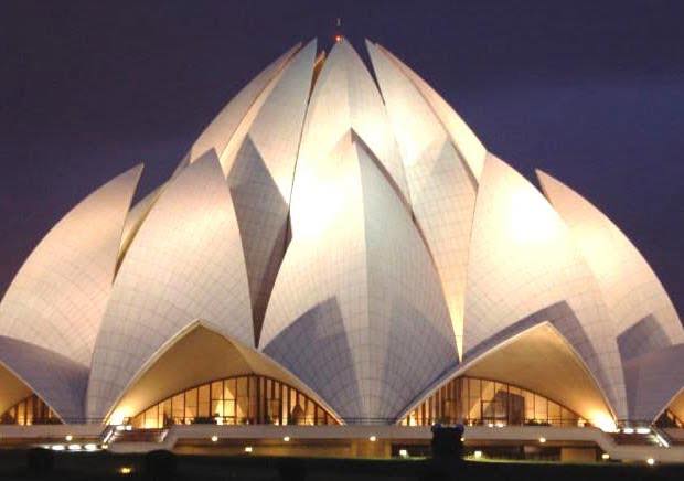 Lotus Temple With Night Lights