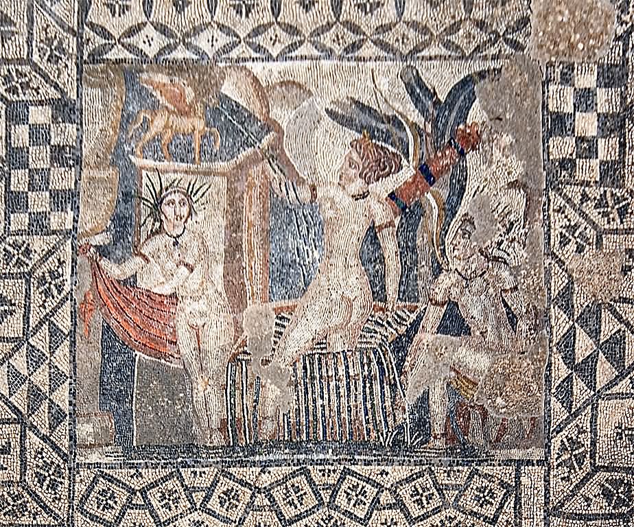 Mosaic Of Dyna And Her Nymph At the Volubilis