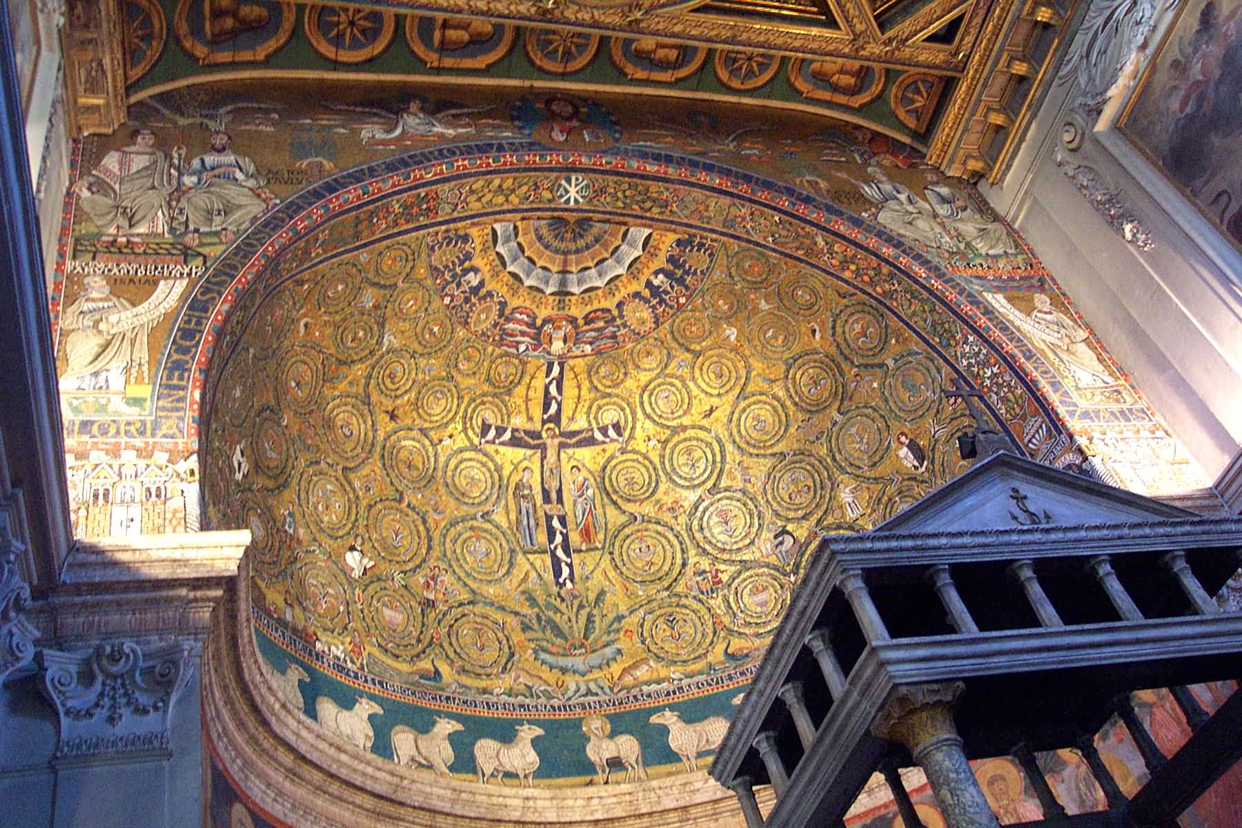 Mosaic Painting Inside The Basilica of San Clemente In rome