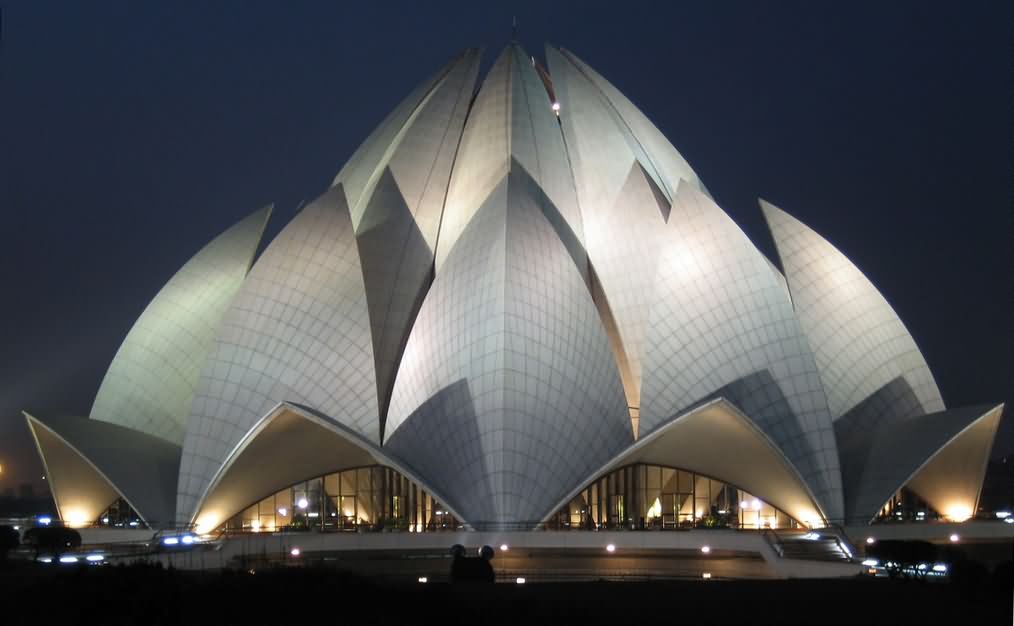 Night View Of The Lotus Temple