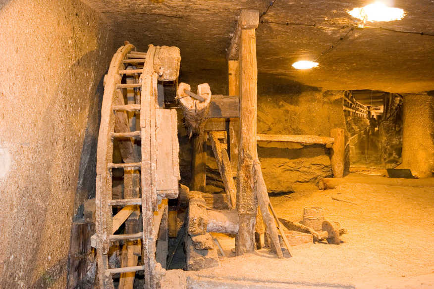 Old Machinery Inside The Wieliczka Salt Mine In Poland