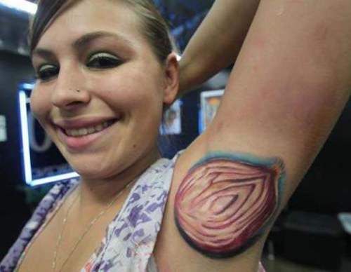 Onion Funny Tattoo under Arm