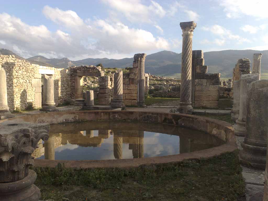 Pond And Columsn Of The Volubilis