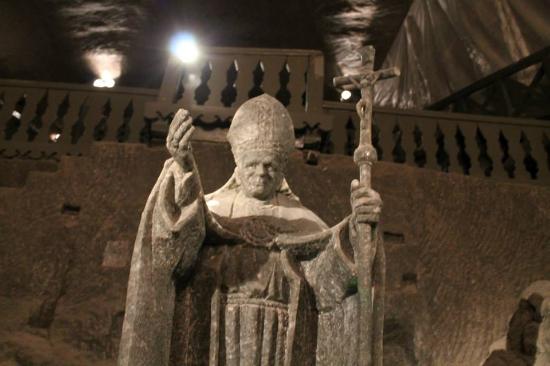 Pope John Paul II Statue Inside The Wieliczka Salt Mine