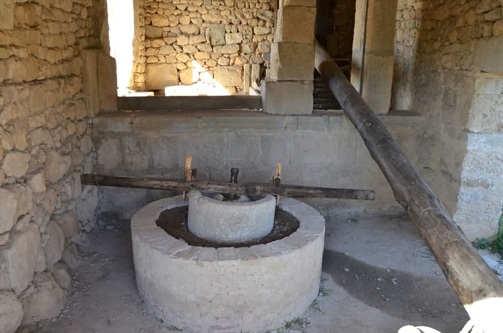 Reconstructed Roman Oil Press In The House Of Orpheus At Volubilis
