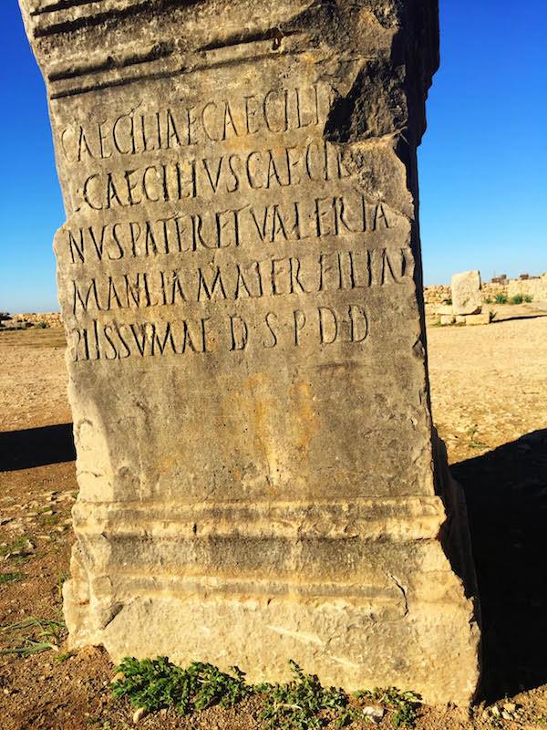Roman Script Of Stone At The Volubilis