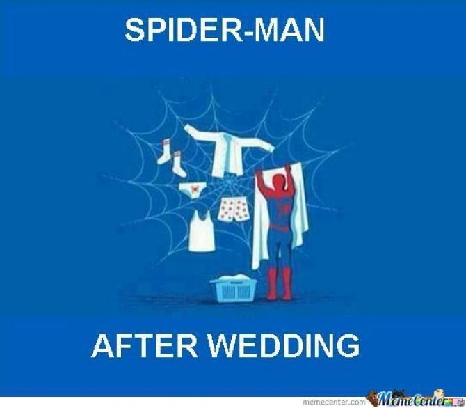 Spider Man After Wedding Funny Picture