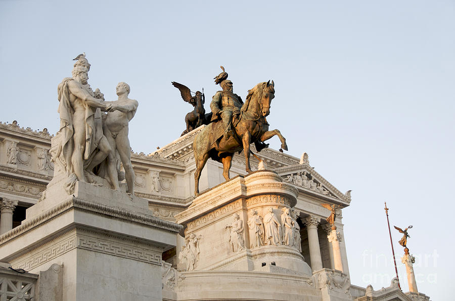 Statues In Front Of Victor Emmanuel II Monument
