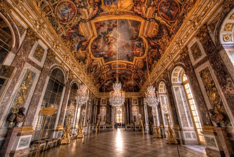 The Hall Of Mirrors Inside The Palace of Versailles