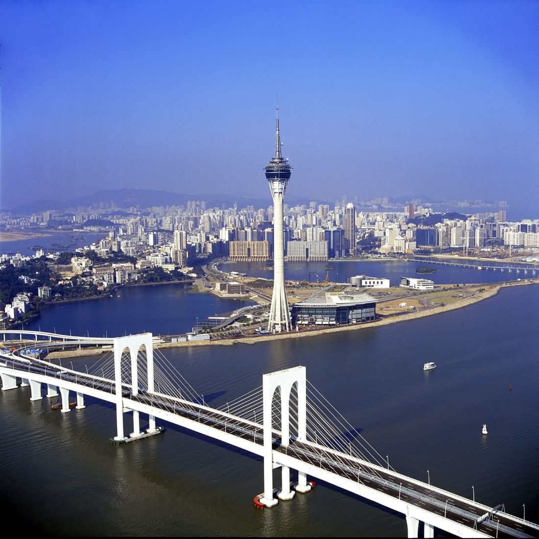 The Macau Tower And Bridge View