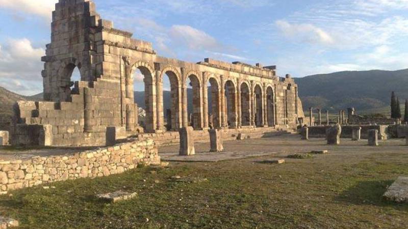 The Ruins Of Volubilis view During Sunset