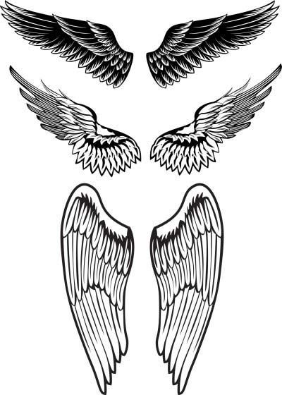 Three Wonderful Angel Wings Tattoo Designs